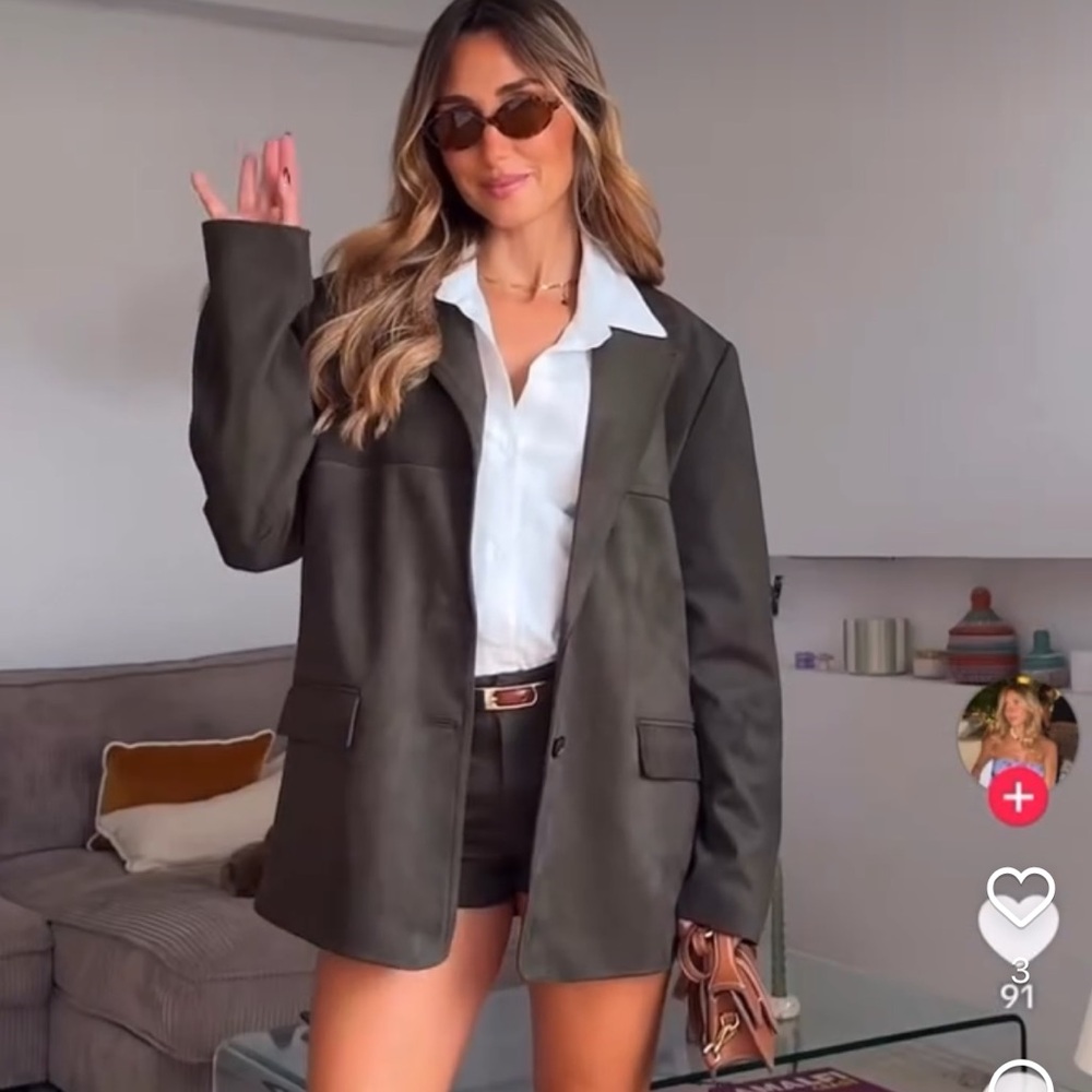 ZARA FAUX SUEDE BLAZER